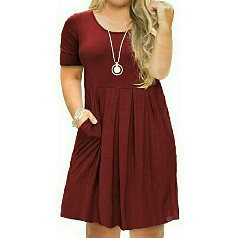 Plus size casual dress with pockets